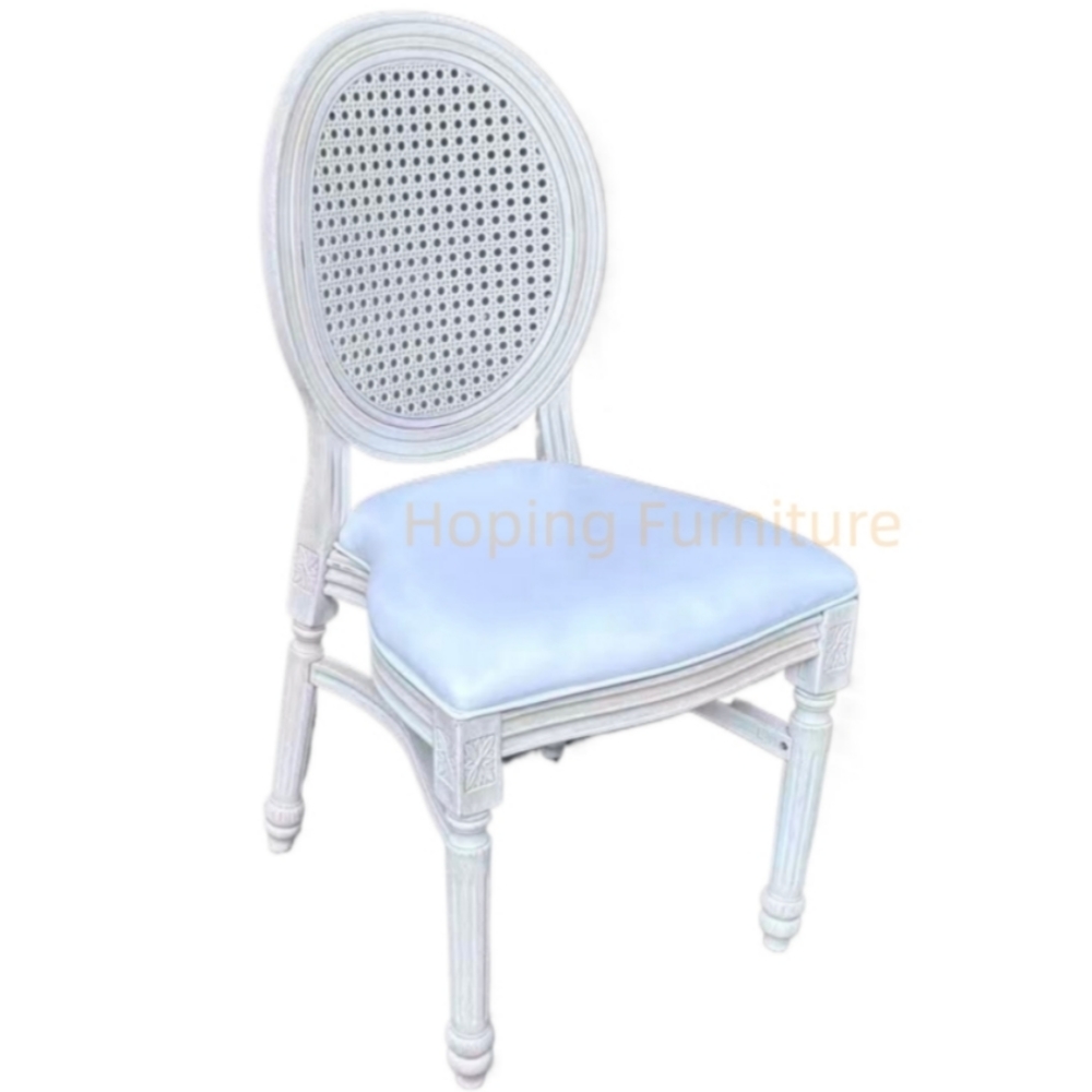 Hotel Living Room Furniture PP White Upholstered Round Back Dining Kitchen Chairs
