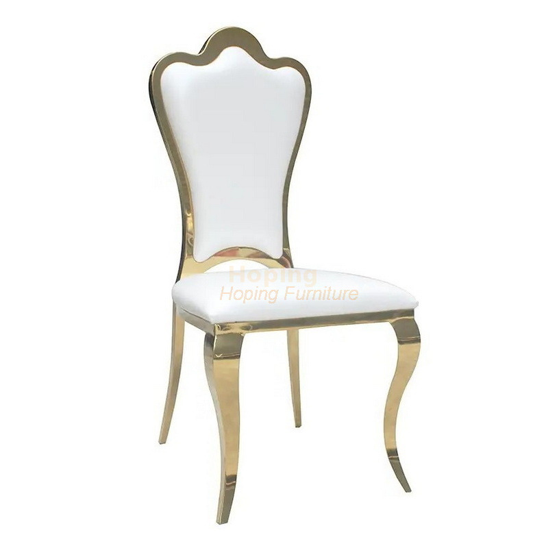 Gold Heart Design Stainless Steel Wedding Chair for Banquet Event Living Room