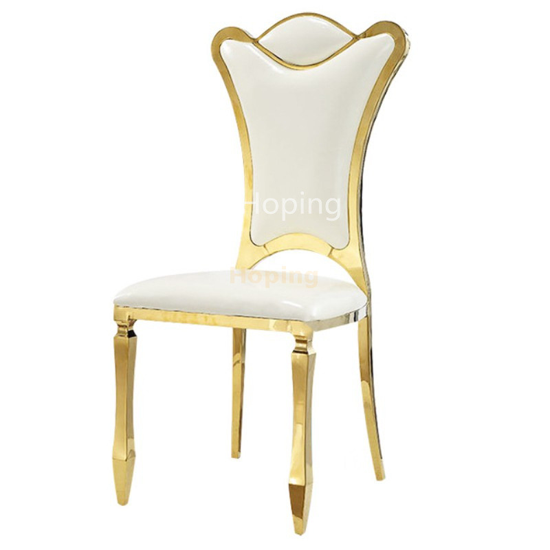Chinese Furniture Hotel Banquet High Back Flower Leather Wedding Dining Chair