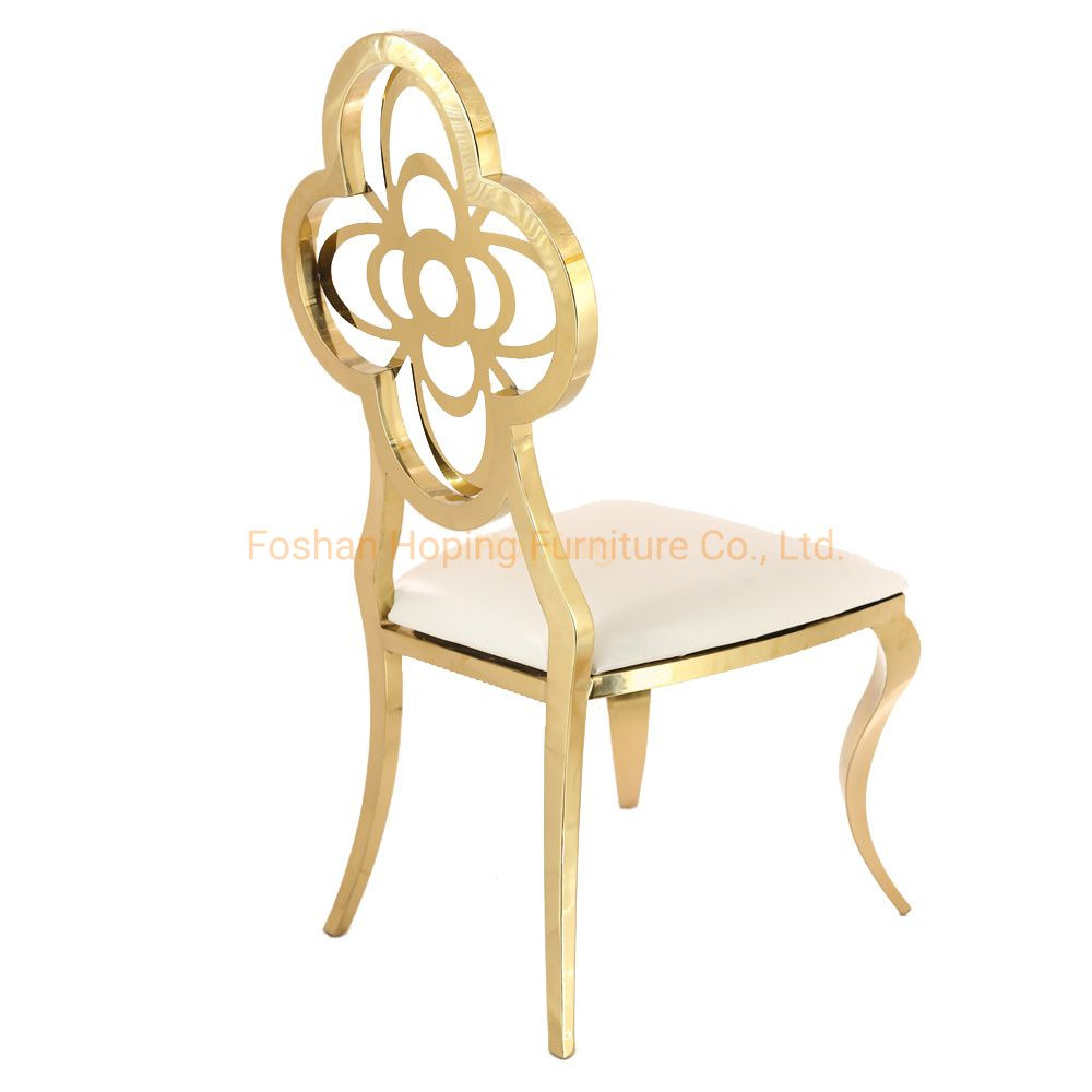 Stainless Steel Cover Luxury Wedding Restaurant Chair Gold Chairs for Events