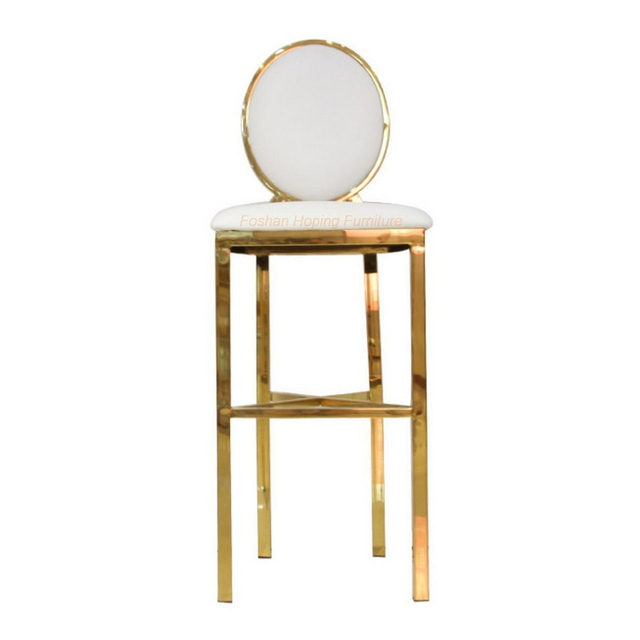 Simple Design Wedding Outdoor Furniture Waterproof Metal Frame Upholstered Bar Stool Chair