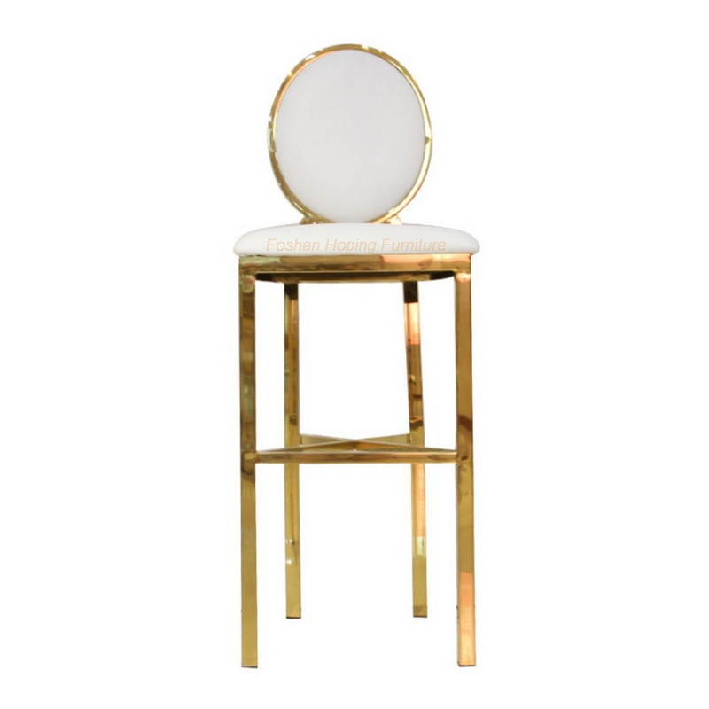 Simple Design Wedding Outdoor Furniture Waterproof Metal Frame Upholstered Bar Stool Chair