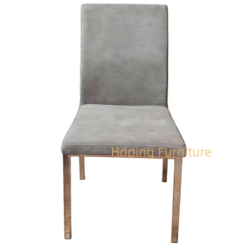 Modern High Quanlity Stock Chair Banquet Chair Indoor Fabric Hotel Chair Silver Stainless Steel Wedding Chair