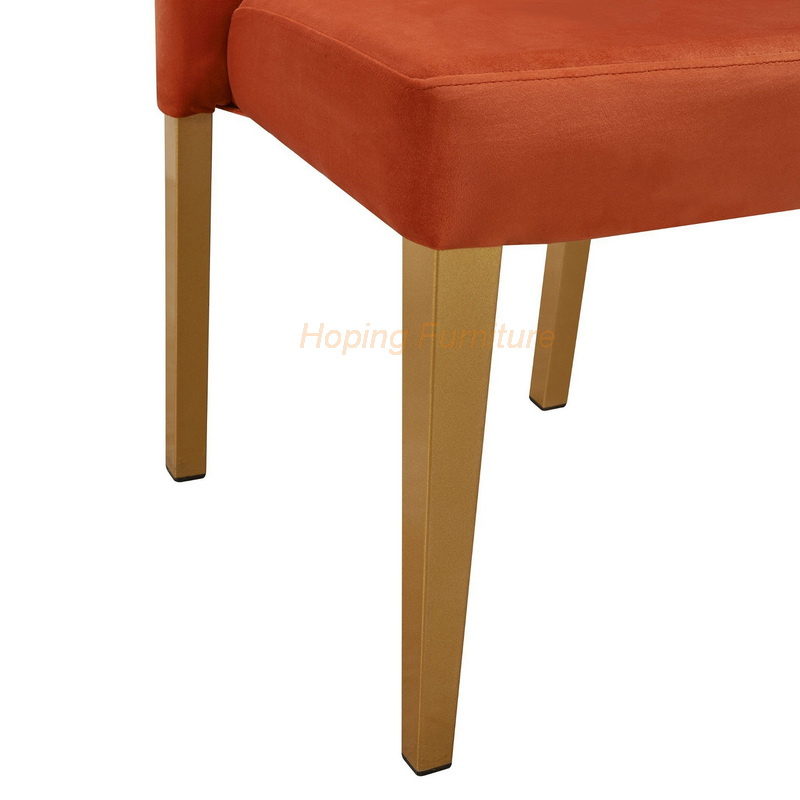 Orange Rectangular Back Restaurant Chair Ergonomic Furniture High-Back Hotel Chair with Suit Hangers