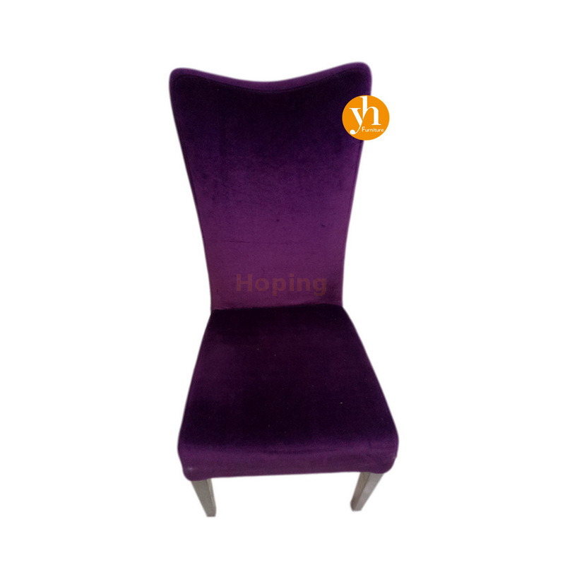 Hotel Furniture Banquet Conference Chair Purple Velvet China Manufacturer Aluminum Restaurant Dining Chair