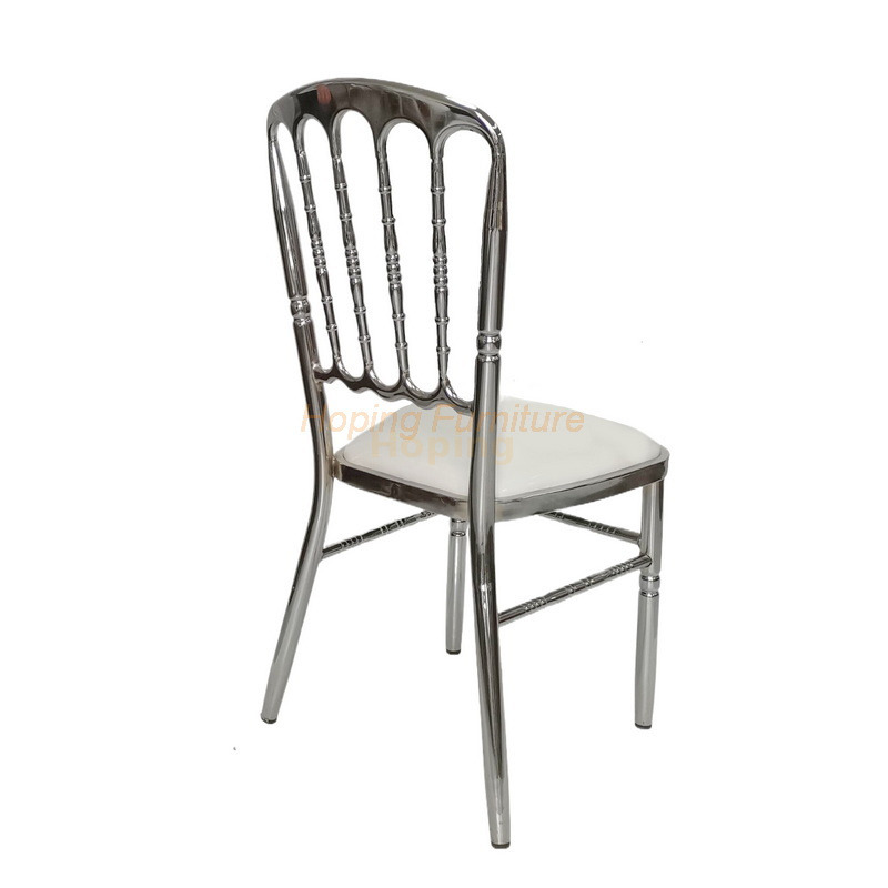 Hotel Dining Chair Silver Frame Chair with PU Leather Seat and Metal Legs Conference Chair