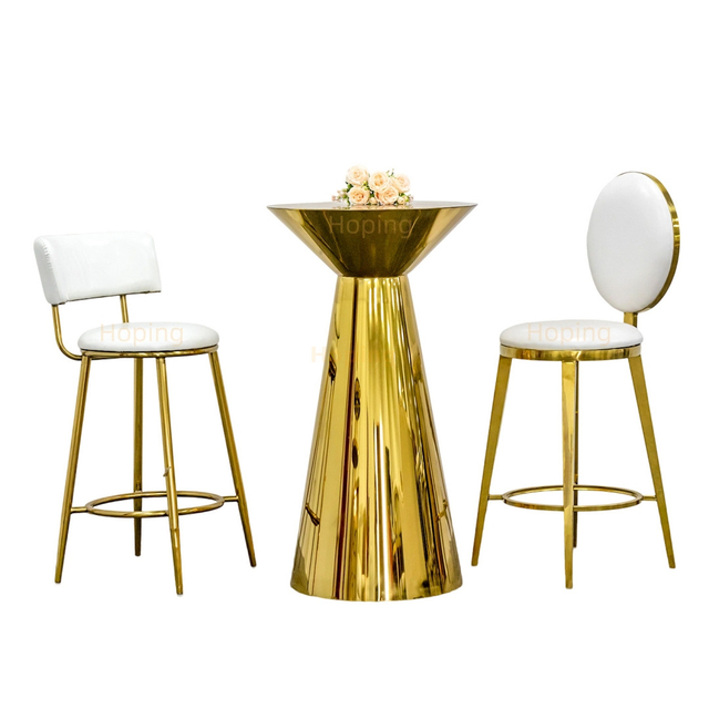 Nordic Style Bar Chair with Golden Light Luxury Modern Simple Design 