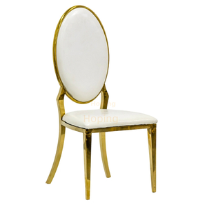 Wholesale High Black Oval Chair With Stainless Steel Frame for Hotel Dining Room Restaurant Wedding Event Dining Chair 