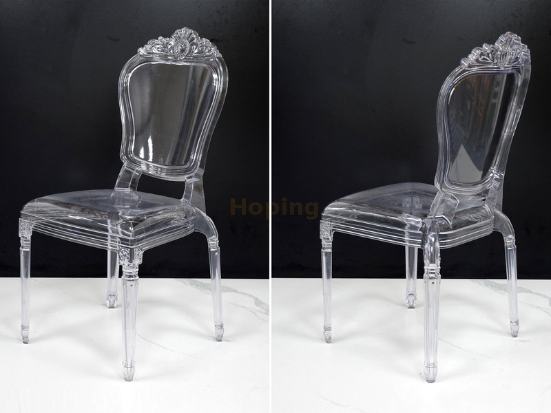 New Style Crown Back Clear PC Resin Dining Chair for Party Banquet Wedding 