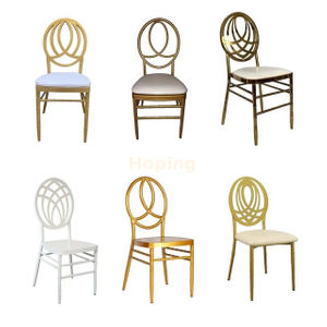Oval Hollow Back Metal Chair for Wedding Event Hotel Banquet Party Dining Chair 