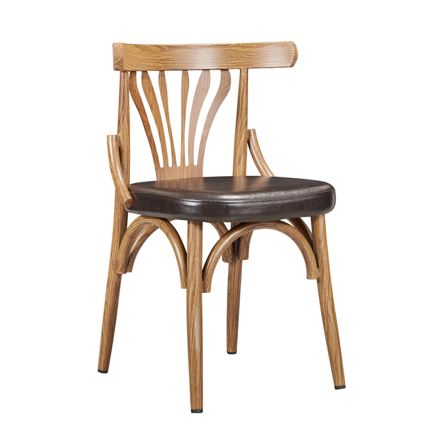 Aluminum Wood Imitated Hotel Restaurant Chairs 