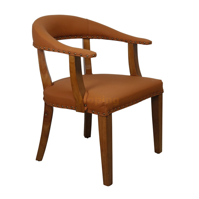 Vintage Luxury Upholstered Velvet Oak Wood Dining Chair for Restaurant Dining Banquet 