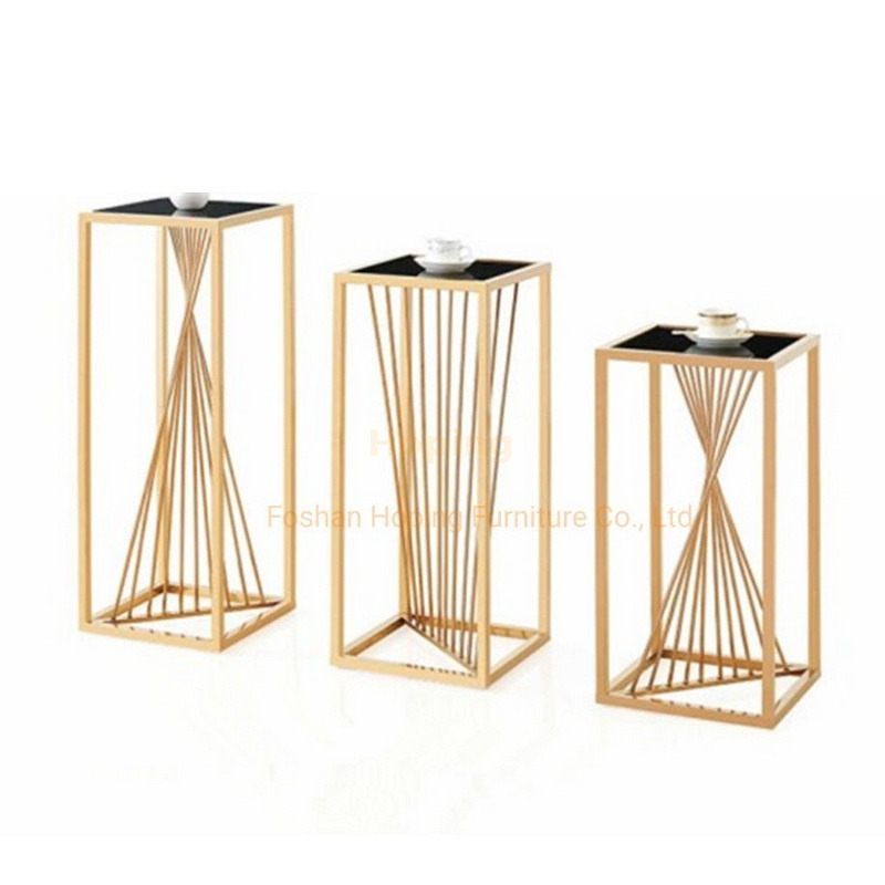 Dining Room Furniture Metal Square Flower Design Center Piece Show Wedding Flower Stand