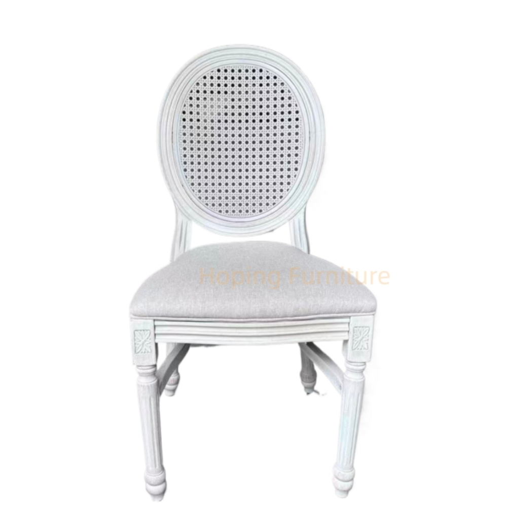 Hotel Living Room Furniture PP White Upholstered Round Back Dining Kitchen Chairs