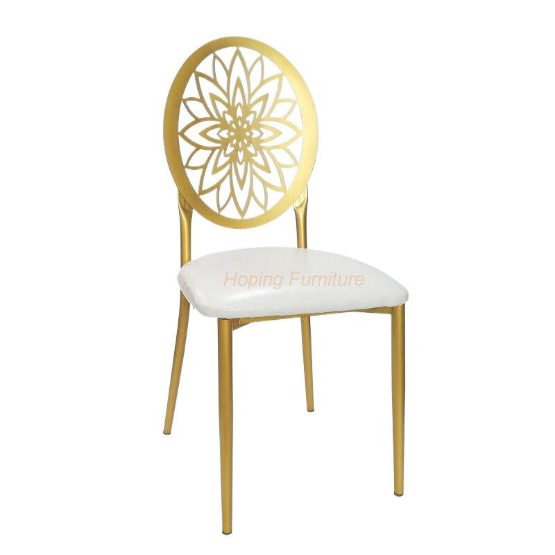 New Design China Chrome Steel Chair Hotel Chairs Banquet Metal Wedding Chair Hollow Back Steel Dining Chairs