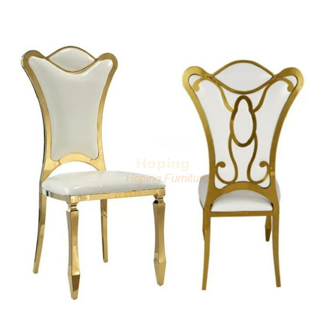 Chinese Furniture Hotel Banquet High Back Flower Leather Wedding Dining Chair