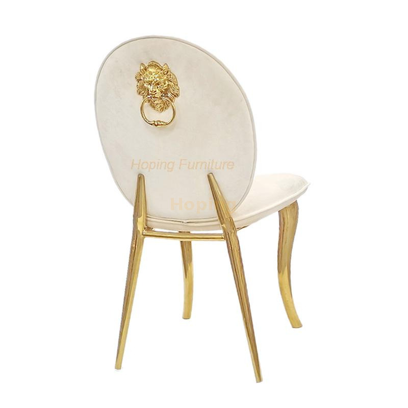 Modern Beige Velvet Restaurant Chair Stainless Steel Banquet Chair Outdoor Furniture Gold Metal Wedding Chairs