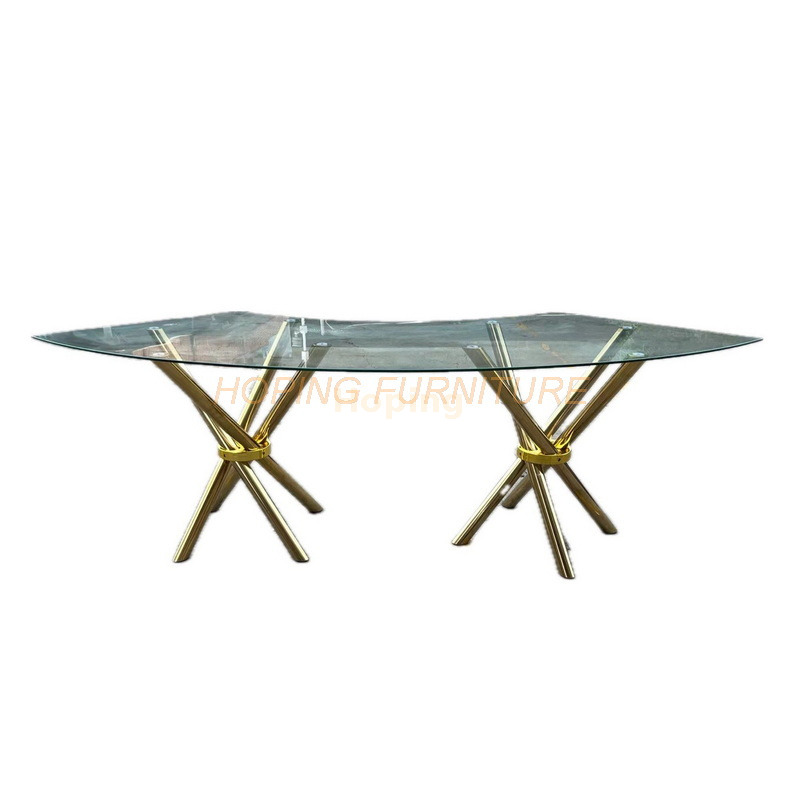 C Table Luxury Living Room Furniture Glass Top Cake Table Dinner Dining Table