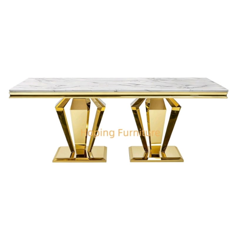 Large Dining Table Seats 12 Modern Hotel Hall Banquet Wedding Living Room Furniture with Glass or Marble Top New Designer Dining Table