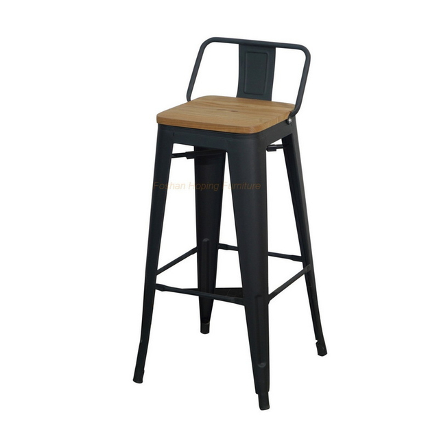 Modern Outdoor Garden Home Balcony Bar Bistro Furniture Silla Tolix Wood Bar Chair Aluminum High Chair Bar Stools