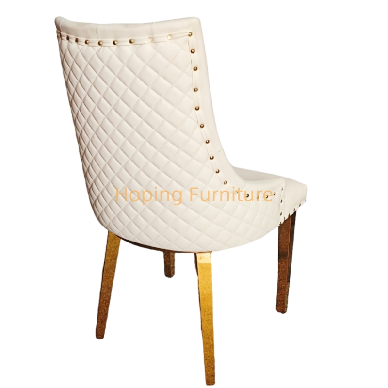 Hot Sale Factory Direct Party Leather Stainless Steel Restaurant Sofa Chair White Wedding Chairs for Sale