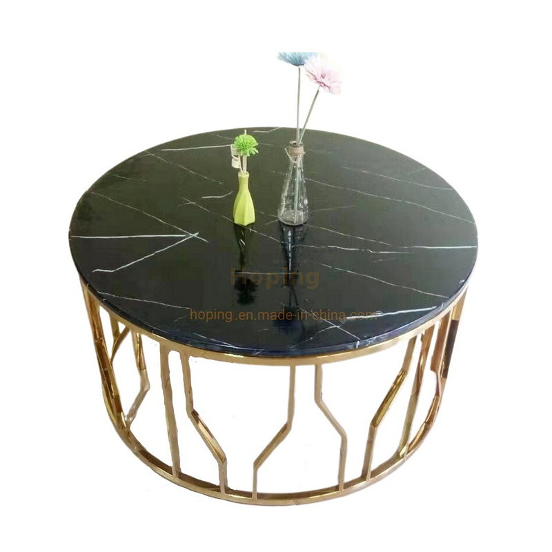 Hotel Hall Big Banquet Table Gold Steel Pictures Living Room Country Style Coffee Table