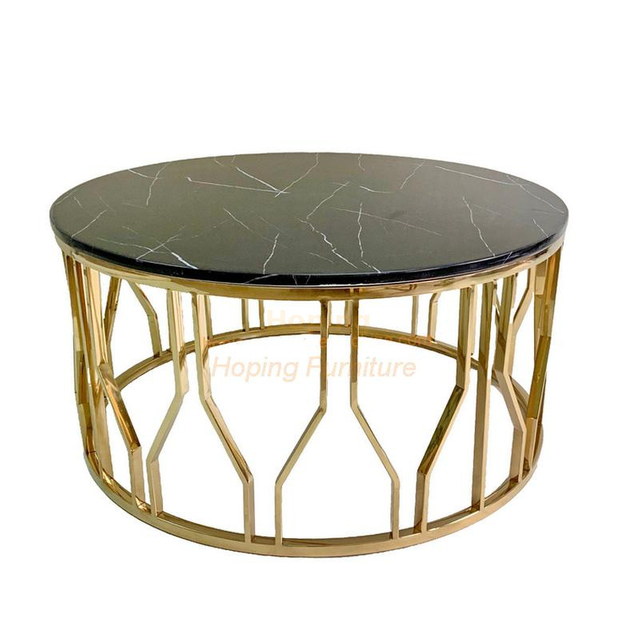 Hotel Hall Big Banquet Table Gold Steel Pictures Living Room Country Style Coffee Table