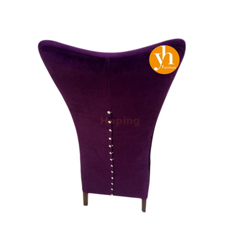 Hotel Furniture Banquet Conference Chair Purple Velvet China Manufacturer Aluminum Restaurant Dining Chair