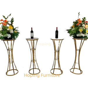 Modern Wedding Decoration Golden Metal Flower Stand for Wedding Banquet Ceremony Centerpieces