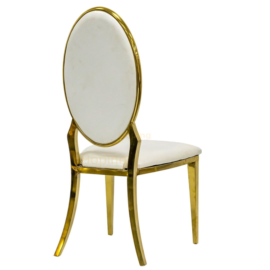 Wholesale High Black Oval Chair With Stainless Steel Frame for Hotel Dining Room Restaurant Wedding Event Dining Chair 