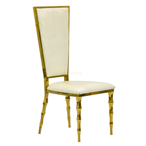 High Square Back Rental King Gold High Back Stainless Steel Wedding Chair