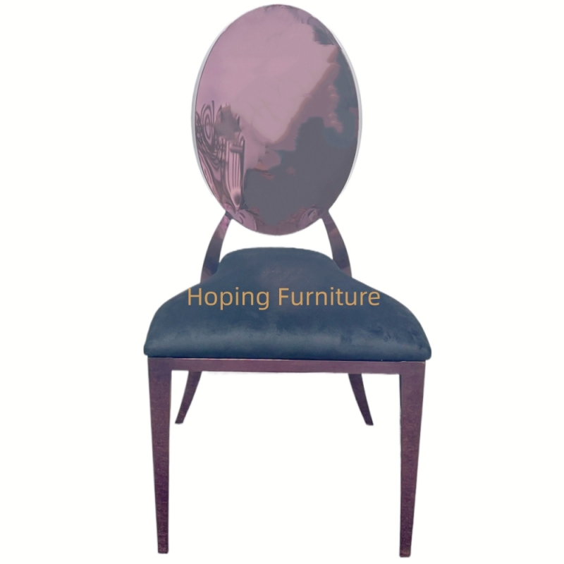 Wholesale Event Outdoor Furniture Stainless Steel Purple Round Back Banquet Chairs Metal Dining Chair Stacking Restaurant Chair