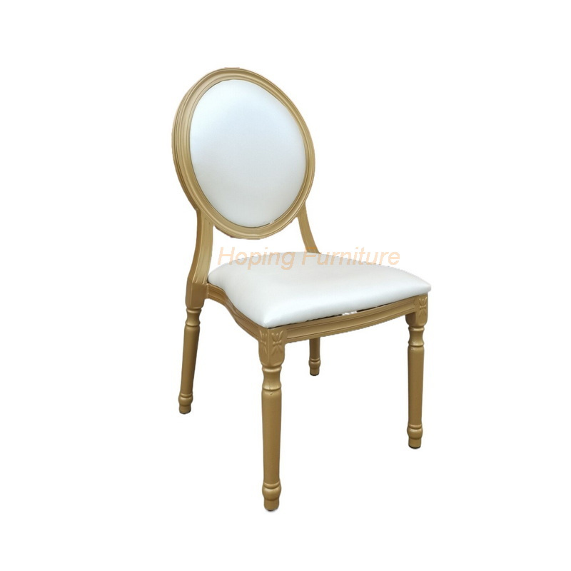Hoping Furniture Wholesale Factory Aluminum Dining Chair Louis Chair Restaurant Chair Wedding Banquet Chair