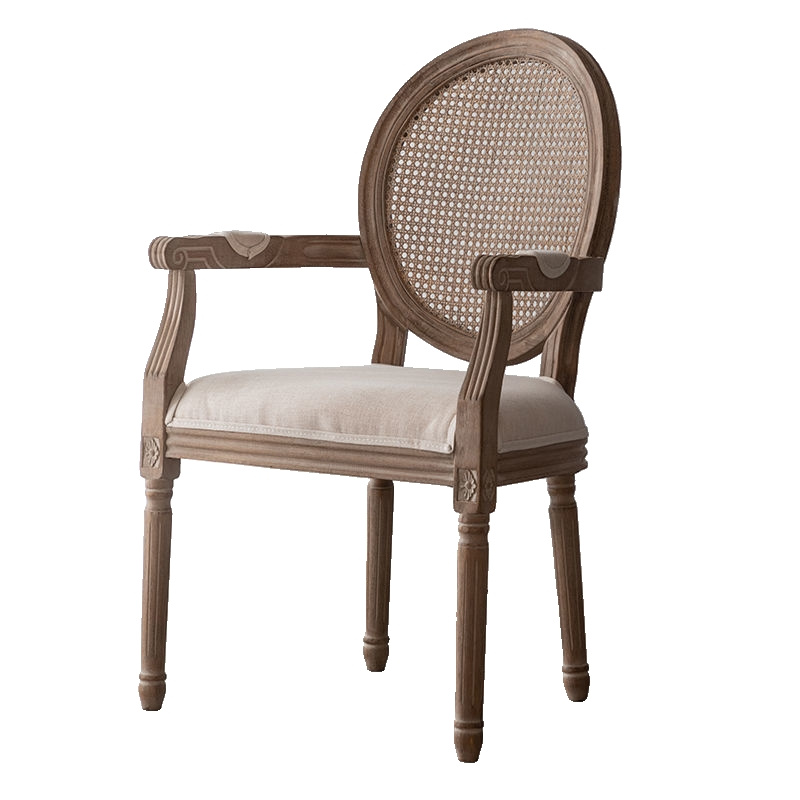Saudi Arabian Africa Antique Hotel Furniture Cane Back Armrest Wood Louis Event Renal Wedding Chair