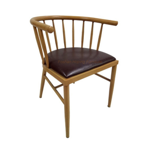 Big Bistro Style Hotel Wooden Table Chair Imitated Aluminum Leg Velvet Casual Rooms to Go Outdoor Dining Chair