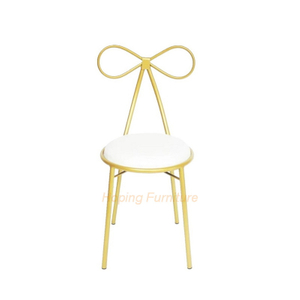 Hotel End Chair Elegance Gold Metal Back Dining Chair for Weddings Banquet