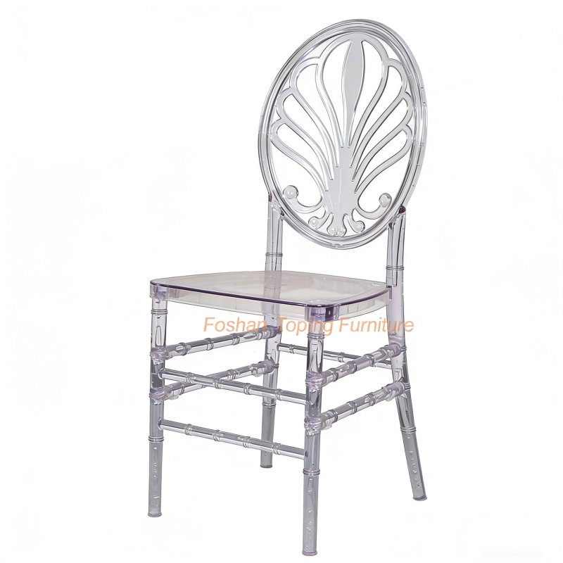 Modern Arcylic Stackable Outdoor Hotel Restaurant Wedding Banquet Dining Furniture Round Back Clear Chair