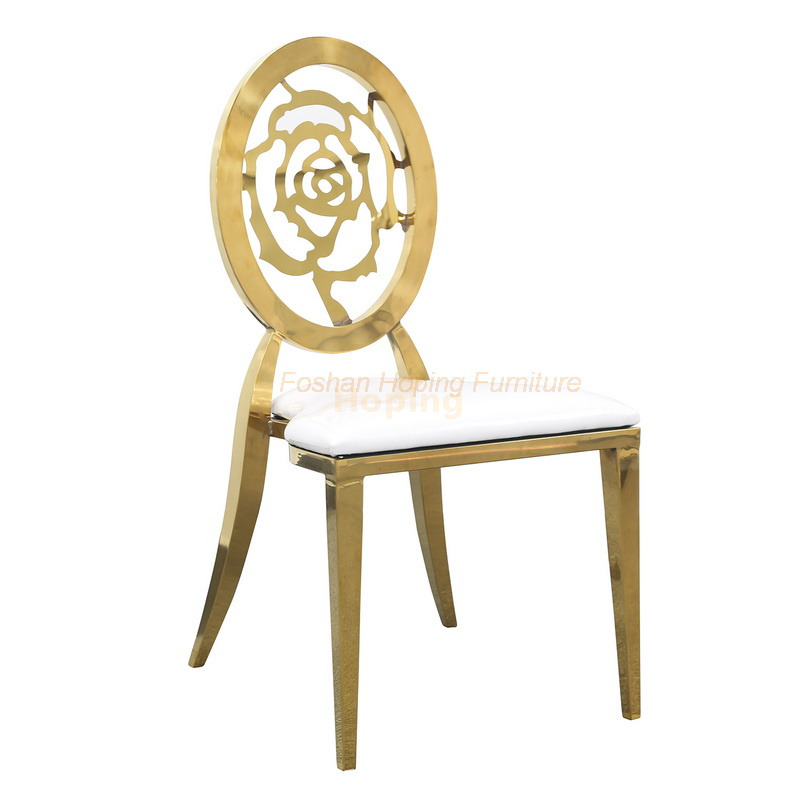China Hoping Supplier Living Room Chair Luxury Simple Style Gold Metal Leg Table Dining Chair