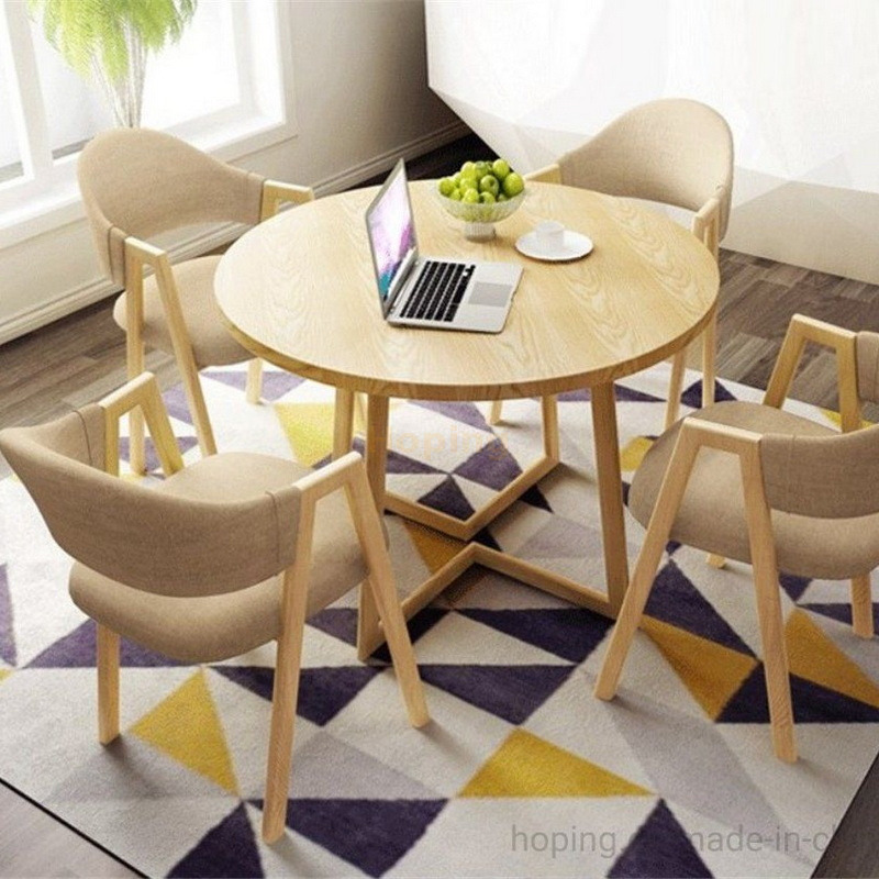 Modern Fashion Round Wooden Table with Simple Design for Hotel, Restaurant, Coffee Shop, Bar and Home Dining Live Edge Table