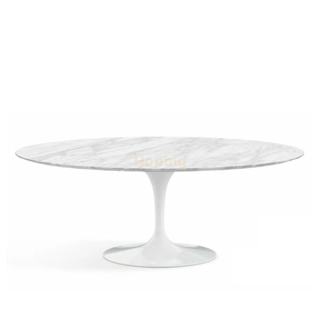Outdoor Oval Marble Sintered Stone Dining Table for Home Restaurant Eight Seat Furniture Set