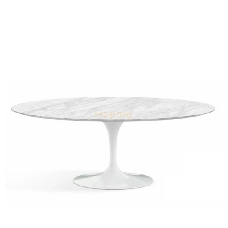 Outdoor Oval Marble Sintered Stone Dining Table for Home Restaurant Eight Seat Furniture Set