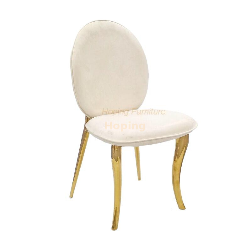 Modern Beige Velvet Restaurant Chair Stainless Steel Banquet Chair Outdoor Furniture Gold Metal Wedding Chairs