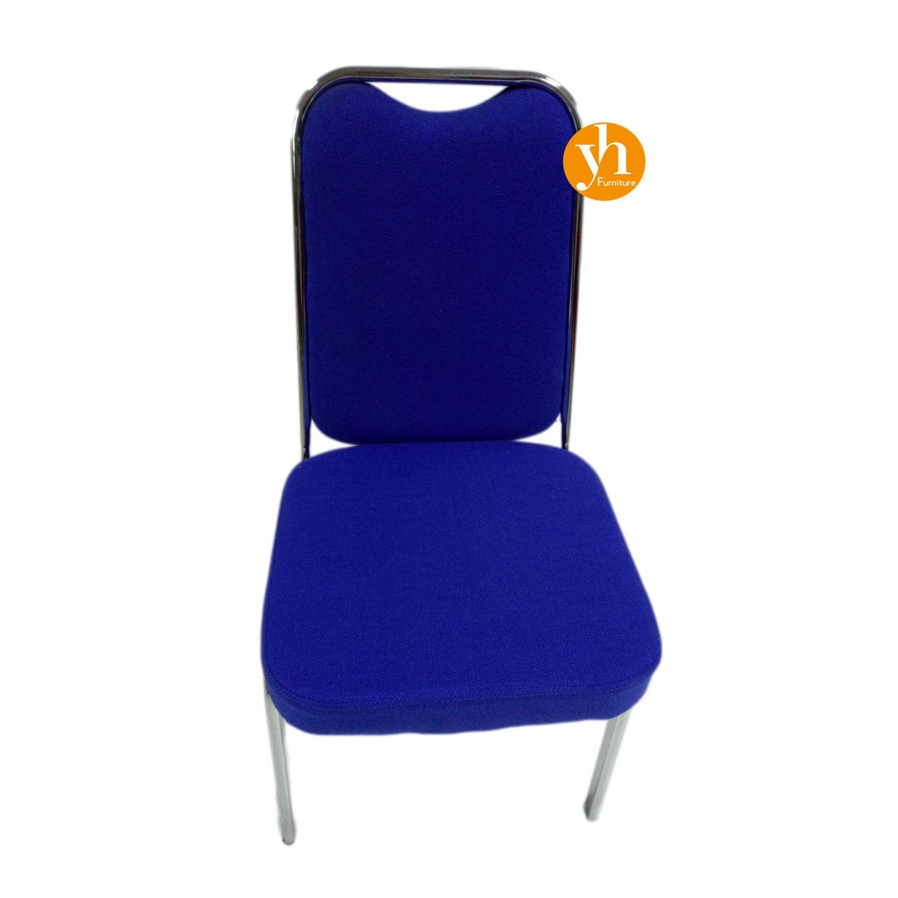 Promotion Cheap Dining Chair Metal Chrome Plating Design Side Chair Fabric Seat Cushion