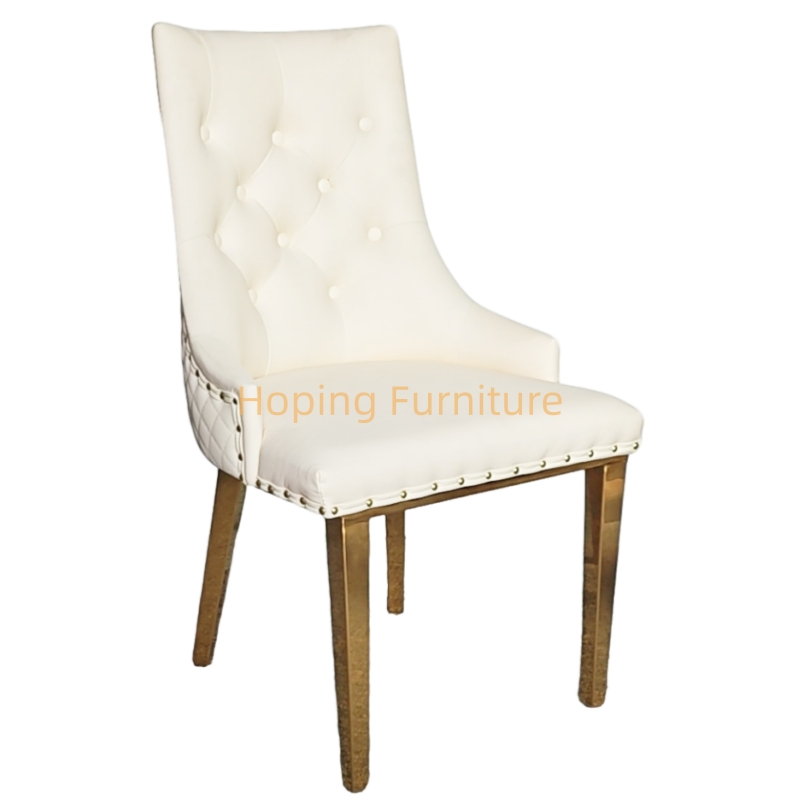 Hot Sale Factory Direct Party Leather Stainless Steel Restaurant Sofa Chair White Wedding Chairs for Sale