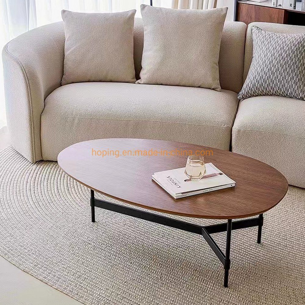 North American Walnut Table Top Cover Coffee Table Tea Table Center Table Side Table with Carbon Steel Frame