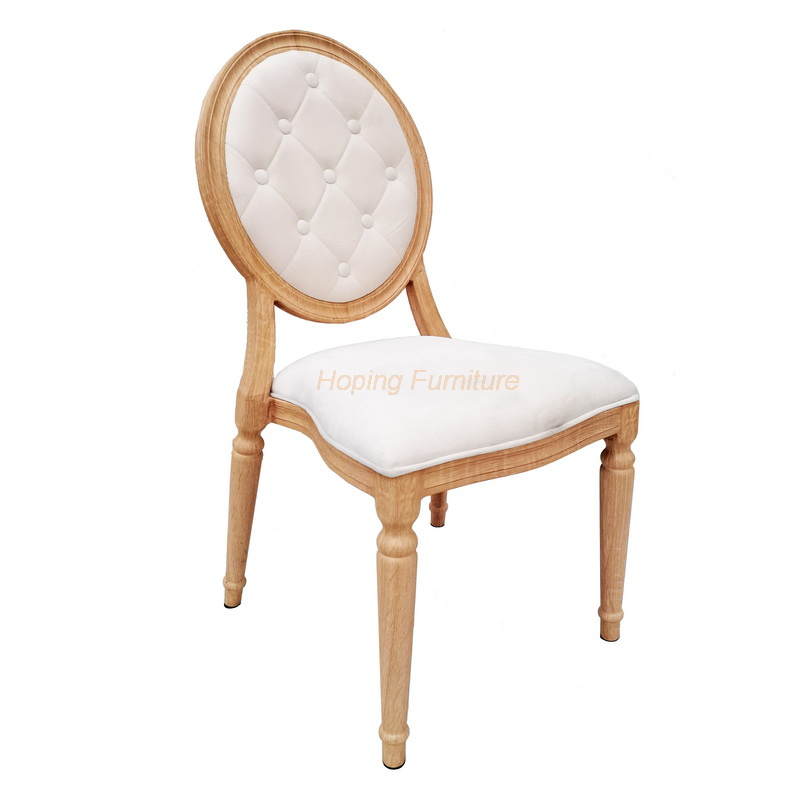 Best Selling Factory Direct Sales Fashion Round Back Wood Aluminum Dining Chair