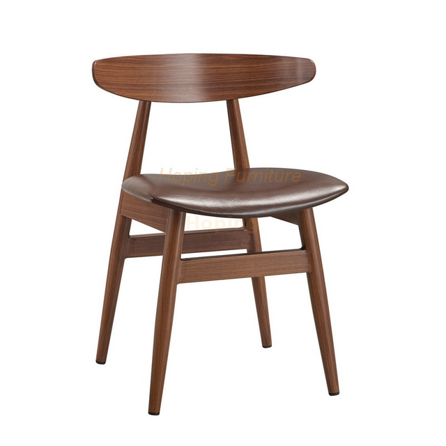 Cheap Replica Hans Wegner Chair Drak Brown Low Back Iron Chair for Fast Food Restaurant Coffee Bar Snack Bar