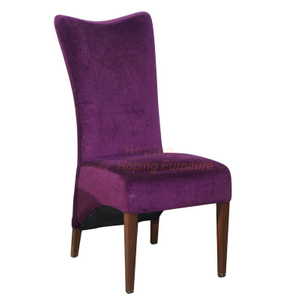Hotel Furniture Banquet Conference Chair Purple Velvet China Manufacturer Aluminum Restaurant Dining Chair