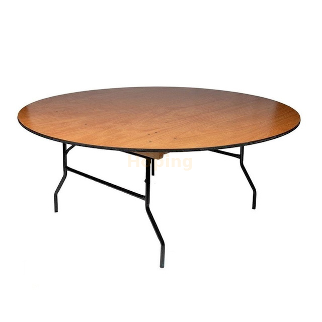 Cheap Round Marble/Plywood Table with Powder Coated Legs for 8-12 People