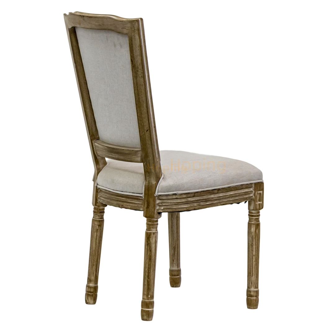 Antique Brushed Dining Chair Rustic Retro Vintage Kitchen Chair Birch Wood Frame Rubber Wood Legs 